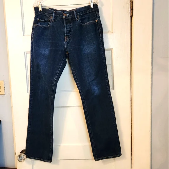 Abercrombie & Fitch Men's Slim Straight Blue Denim Jeans 32 ×32 Button Front EUC - Picture 1 of 8